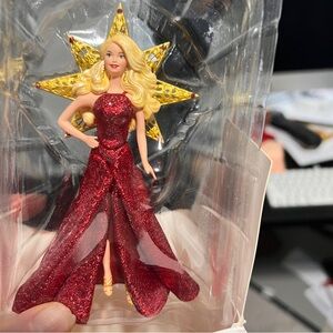 Hallmark Keepsake Barbie Ornament in Red and Gold
